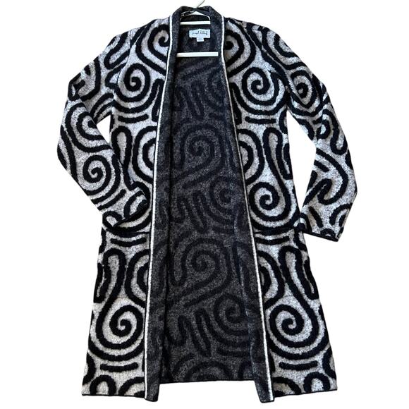 Joseph Ribkoff Artsy Swirled Open Sweater Jacket Sz S - Picture 2 of 5